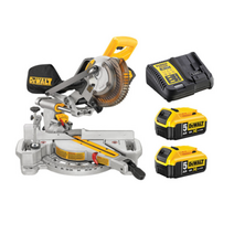 디월트 DCS361P2 20V 18V 슬라이딩 각도절단기 5.0Ah 배터리, DCS361P1(본체+5.0배터리1개+충전기)