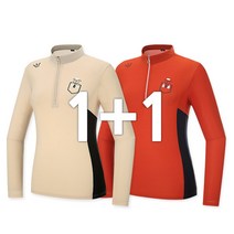 [집업1+1] 봄 가을 여자 스판 집업 티셔츠 R74 시원한 착용감 아이스 티셔츠 등산 파크 골프웨어