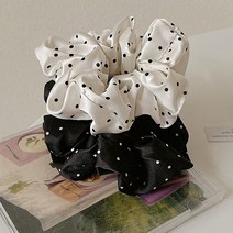 여성 귀여운 미니 헤어 액세서리 새틴 스크런치 왕 곱창 똥 여자 머리 끈 긴 리본 묶는방법 용품