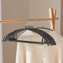 진심감성 어깨뿔 방지 논슬립 니트 옷걸이, 블랙, 10개