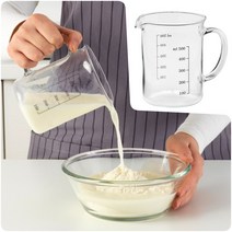 이케아 심플한 디자인 유리 글라스 계량 컵 500ml 비커 투명 레시피 정량 용량 측정 요리 조리 베이킹 쿠킹 액체 파우더 물 양 조미료 얌념 소스 가루 VARDAGEN 바르다겐