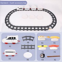 초밥기차 Conveyor Belt Rotary Sushi Toy Pretend Play Electric Track Trains Rail Car Simulation Childrens, [01] set