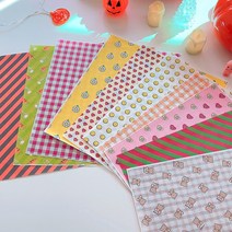 패턴 코팅 유산지 (20장 1세트), (6)핑크 체크 20장, 1개