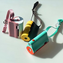 댕스러빗 강아지똥츄가방 LED후레쉬 풉백 배변봉투케이스, 민트오렌지