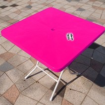 국산 접이식 야외 테이블 편의점/야외용/편의점/캠핑/정원, 1개, 사각테이블_핑크