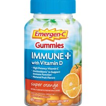 Emergen-C Immune Plus with Vitamin D Gummies Super Orange 이멀전씨 이뮨 플러스 비타민D 구미 수퍼오렌지 45구미, 1개, 상세설명참조