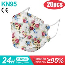 KN95 입 마스크 성인 물고기 모양 KF94 4 레이어 호흡기 fpp2 승인 인쇄 N95 ffp2 마스카라 Desechables, 07 7-20PCS