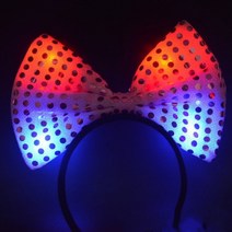 머리띠 응원소품 야광 콘서트 반짝이, 진분홍