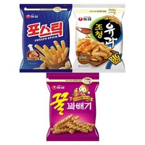 농심 대용량 지퍼 과자 포스틱 270g + 조청유과 300g + 꿀꽈배기 285g 1세트 단품, 5세트