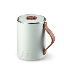 커피포트 전기주전자 350ml 건강 냄비 전기 주전자 스튜 수프 컵 느린 밥솥 우유 히터 차 메이커 물 보일러 죽 끓는 기계 여행, [02] Green, [01] 220V, [01] 미국