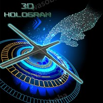 LED 홀로그램 3D 팬 프로젝션 벽걸이 광고 디스플레이, 45cm