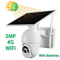영어 매뉴얼 3MP 와이파이 태양광 카메라 4G 심카드 스피드 돔 미니 클라우드 카메라 태양광 옥외 CCTV 보안 카메라 시스템 배터리 포함, 4G 캠 추가 128G