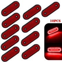 1/2/5/10Pcs 24V 6 LED 빨간색 흰색 노란색 트럭 트레일러 픽업 사이드 마커 표시 등 라이트 카 사이드 장, 04 10Pcs Red