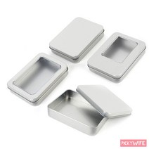 사각 틴 케이스 심플 미니 메탈 케이스 창문형 틴케이스 철재소품보관함, 제품선택, 뚜껑분리형-투명창 소