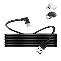 Oculus Quest 2 케이블 Oculus Link 케이플 USB 3.0 usb-c 케이블 L자 5Gbps 고속 데이터 전송 Oculus Link VR 헤드셋 케이블 Steam VR 대응 (5M)