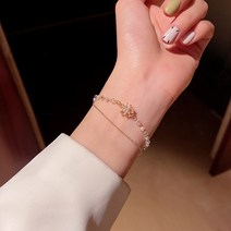 Missing-Y 여자팔찌 로즈골드 코인 체인 뱅글 볼드 패션 팔찌