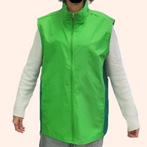 그린&연두 배색 바람막이 조끼