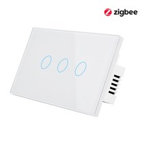 와이파이 무선 터치 스위치 스마트 콘센트 커버 일괄소등 지그비 네트워크 연결 앱 제어, 금, 3갱, 미국 표준