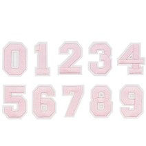 열접착 의류 패치 숫자 넘버 연분홍 10개 1세트