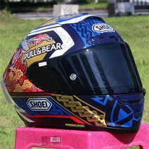 레이싱헬멧 오토바이용품 겨울용 4계절용Helm Sepeda-모터 풀 페이스 쇼에이 X14 마르케즈 Motegi3 럭키 C, 01 10  Helmet