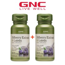 (1+1) 지엔씨 GNC 빌베리 루테인 지아잔틴 카로티노이드 안토시아노사이드 25% 60캡슐 2팩