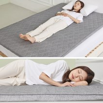 [국산] 바닥요매트 공간활용 3단 접이식 사계절 편안한 누빔요매트 접는요 두꺼운패드 3size, 그레이