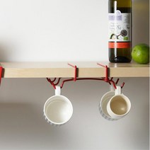 주방 수납장 밑 머그컵 조리기구 걸이 커피잔정리 탕비실 주방인테리어, 1개, 그레이