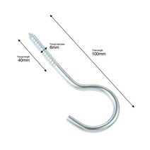 50/20/10/5/2Pcs 나사 천장 컵 후크 그림 프레임 식물 램프 캐비닛 RV 도구 아이 볼트 나선형 행거 C, 11 100mm 2pcs