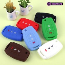 [JR SHOP] 티볼리 3버튼 스마트키 실리콘 키케이스 키지갑 용품, 블랙