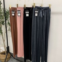 데이룸 여성 벨벳 와이드 밴딩 팬츠