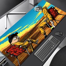 무선충전마우스패드 레이저 Ricks 마우스 패드 Xxl 게임용 게이머 키보드 데스크 프로텍터 Pc 액세서리 매트 대형 애니메이션 확장 사무실, [05] 300x800x2mm, [02] HC000933