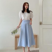 [바보사랑] 여자 데이트룩 오피스룩 여름 롱 스커트[옷자락]
