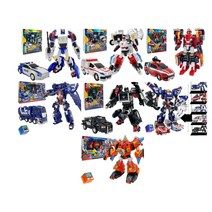 헬로카봇 파워크루저 에이스 레스큐X 프론 폴리스X 댄디 앰뷸런스X 스카이 스왓X 스톰X 펜타스톰X 변신 합체 5단 로봇 세트