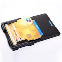 카드홀더 알루미늄 자기 방지 야외 다기능 금속 신용 카드 홀더 소 가죽 RFID 슬림 지갑 은행 케이스