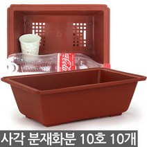 플라스틱 분재화분 4호~16호 30개 - 화분 분재 플분 분재용 플라스틱화분 사각화분 실내화분 재배화분 고무분재화분 미니화분, 04_청운_사각분재(10호) X10개