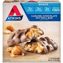 키토 케토 저탄고지 다이어트 Atkins 스낵바 카라멜 초콜릿 너트롤바 초코바, 5개(1팩)