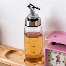 내열유리 자동 오픈 오일병 300ml 500ml 오일 간장 시럽 드레싱 계량눈금 각종 소스병 열탕소독가능 유리오일병 내열유리오일병 내열유리소스병 내열유리간장병 내열유리시럽병