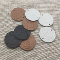 16 옵션 25Mm 원형 손으로 만든 심장 Pu 바느질 레이블 에 대수제 라운드 태그 라벨사랑, 01 Brown labels 12pcs