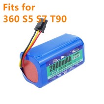 로봇 청소기 필터 걸레2800mah 진공 배터리 팩 360 s5 s7 t90 예비 부품 액세서리 교체 배터리
