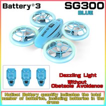최신 SG300S 미니 드론 2.4G 와이파이 장애물 회피 헤드리스 모드 Led 라이트 360 롤링 항에어 원격 제어, 06 LED-SG300-Blue-3B