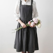 어린이집워싱앞치마 조끼형앞치마 칼하트앞치마 누빔앞치마 북유럽 여성 레이디 스커트 스타일 수집 허리 귀여운 드레스 레스토랑 커피 숍 홈 주방 요리 면화 앞치마 3 색, [02] Grey