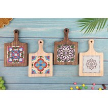 리얼우드 타일냄비받침 북유럽풍 고급 우드냄비받침, 내추럴(밝은색)