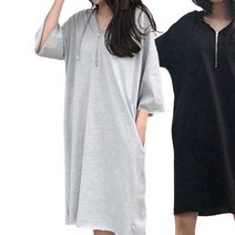리더스타 반팔원피스 여성반팔티 블랙 그레이 오버핏 원피스 반팔 티셔츠