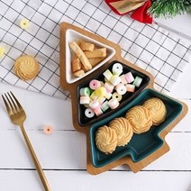 기타 온나 크리스마스 트리 나눔접시 간식 트레이, 아욱짱 본상품선택