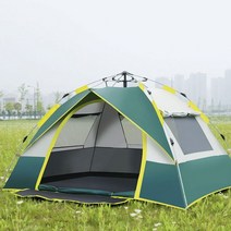 캠핑 텐트 원터치 돔 쉘터 그늘막초경량 원터치 210D 옥스포드 캠핑 텐트 3-4 인용 더블 데크 여행 배낭, 02 3 windows 2-3 tents