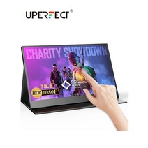 휴대용 서브 모니터 xbox one x xbox one s playstation 4 pro playstation 45 스위치용 uperfect 1080p 게임 15.6인치, 검은색, 나는 플러그