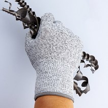 KPG 절단 방지 장갑 레벨5 방검 손 베임 잘림 철 쇠 그물 육가공 보호 안전 작업, 위니웰 절단방지 장갑 M(레벨5)