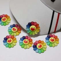 [더블이글] 해바라기 스마일 골프볼마커 20개 _ 볼마크 햇클립 캐디용품, 1세트 20개