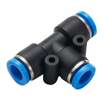 Dax Pneumatics PE-05 5팩 0.6cm516인치 튜브 OD 유니온 티 푸시 투 커넥트 공압 피팅 합성 594801