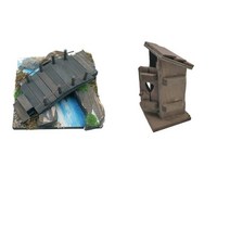 shangren 2 조각 1:12 인형 집 나무 다리 건물 화장실 Playset 모델 야드, 활기 없는, 목재